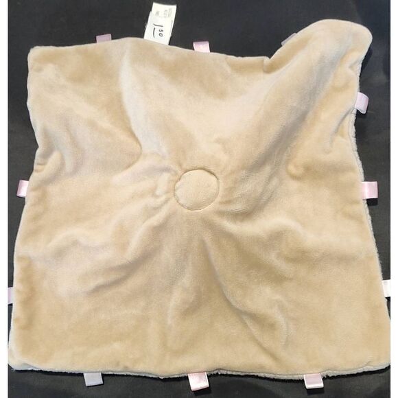 KELLYTOY Baby Tan BEAR Pink Ribbon RATTLE Security Blanket Soft Lovey Plush - Picture 5 of 5